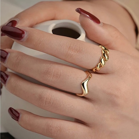 18k Gold Plated 925 Sterling Silver Open Adjustable Stacking Ring - Picture 6 of 7